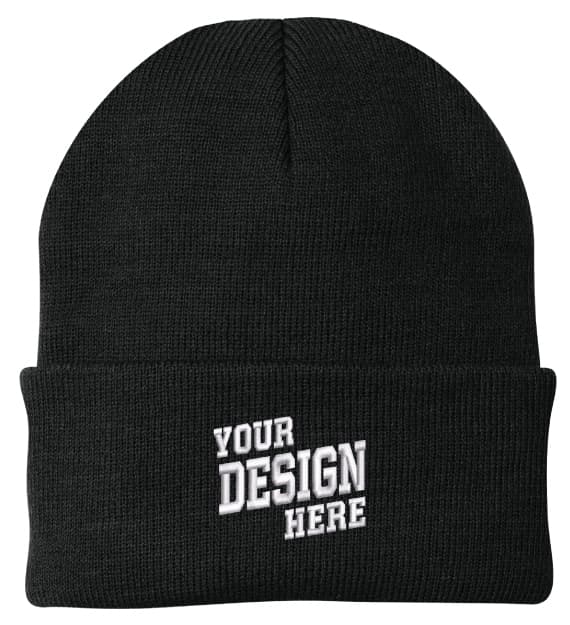 Custom embroidered Beanies, lightning fast turn-around times and lowest internet prices