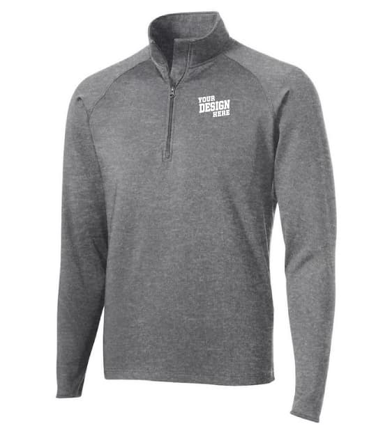 Athletic custom sweatshirts with logo worn by active team in gym setting showing performance fabric and modern fit
