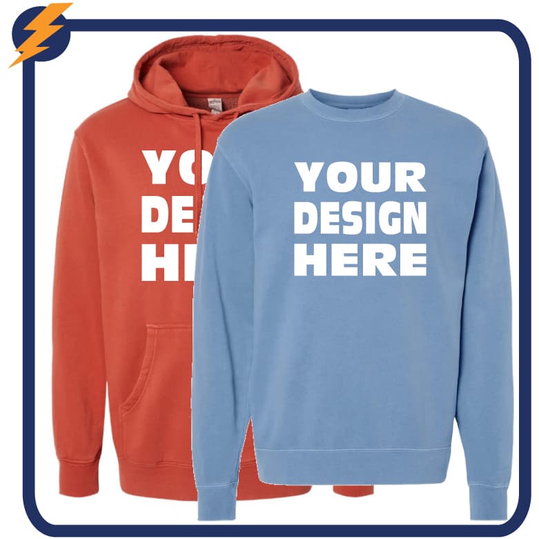 High-quality premium sweatshirt with custom logo showing soft material and tailored fit