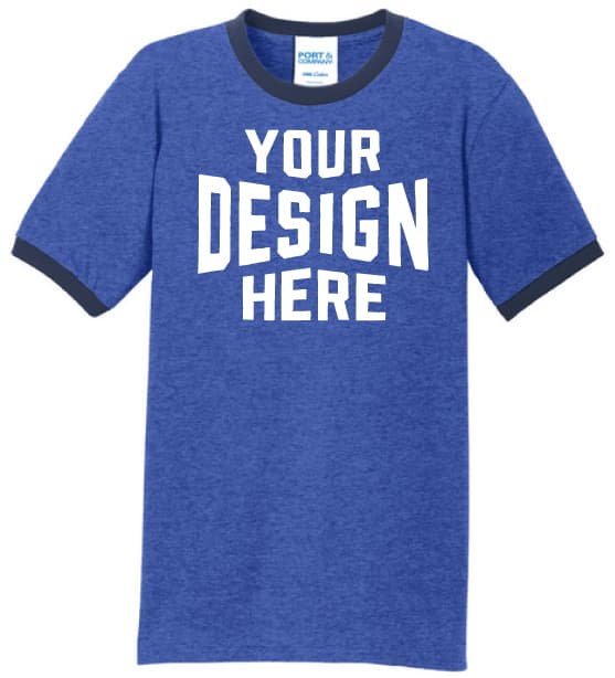 Custom ringer t shirt with printed design for vintage style and casual group wear