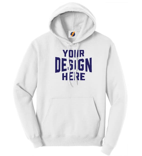 Custom hoodie with printed design for comfortable branded apparel and everyday wear