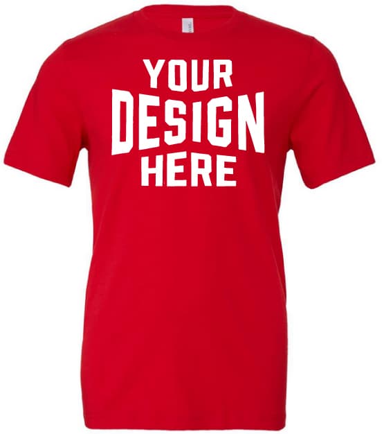 Custom Bella Canvas t shirt with printed design for soft premium custom apparel and branding