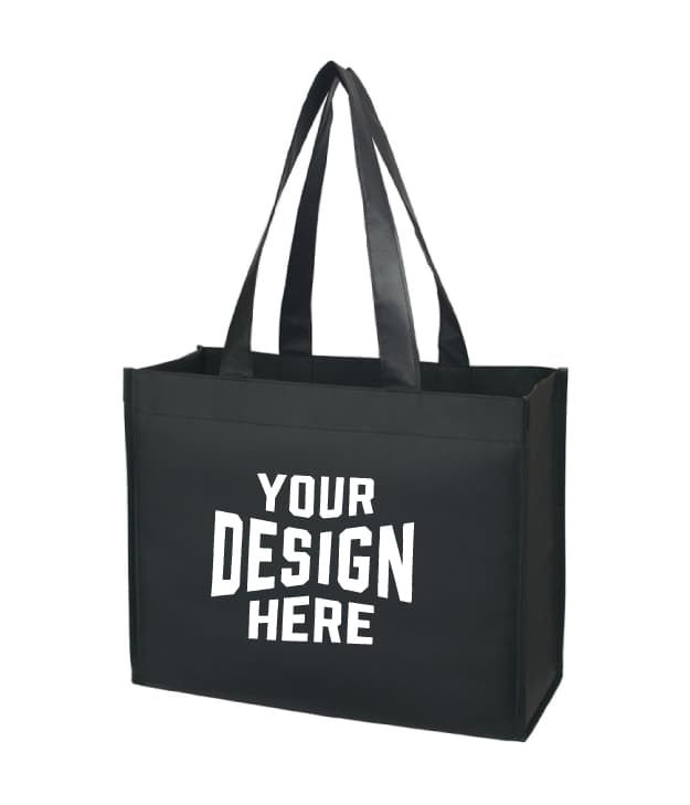 Blue reusable shopping bag with custom printed logo made from non-woven material for everyday use