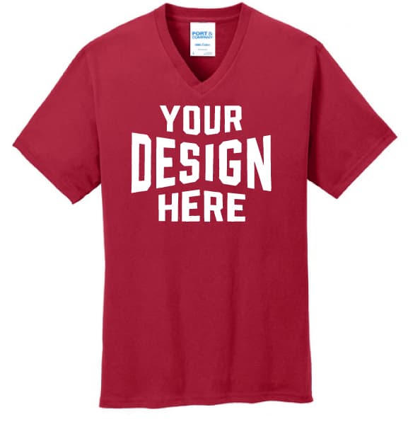 Custom v neck t shirt with printed design for lightweight comfortable everyday wear