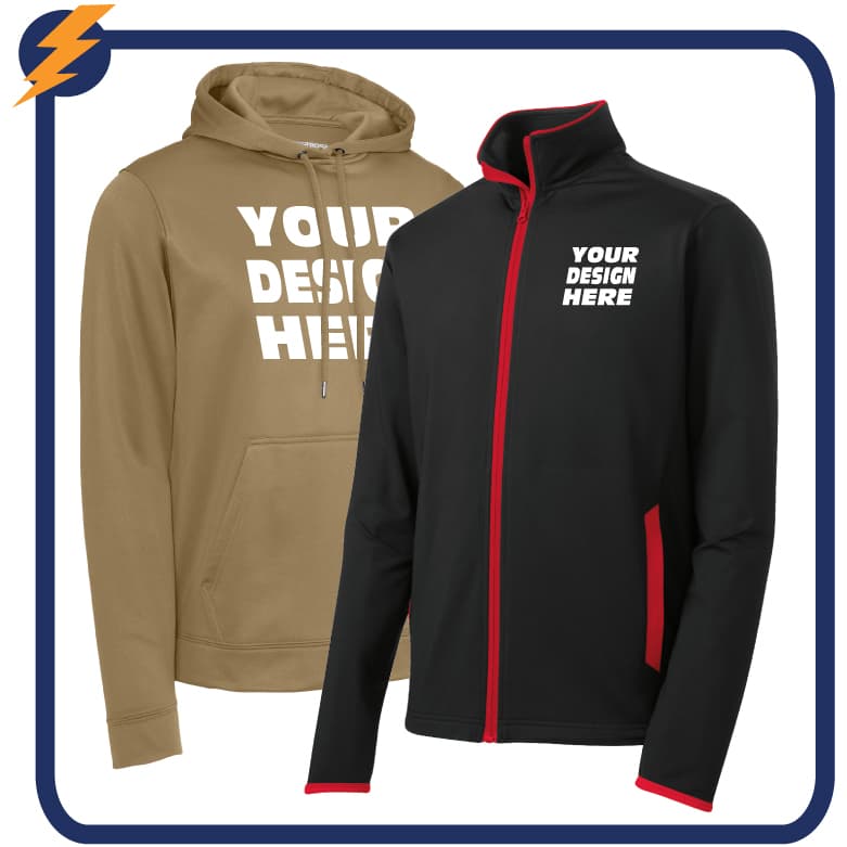 Lightweight athletic sweatshirt with custom logo designed for fitness teams and active wear use