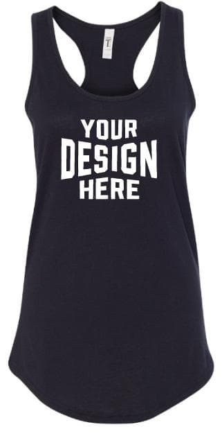 Custom printed ladies tank top with logo for fitness, events, and teams