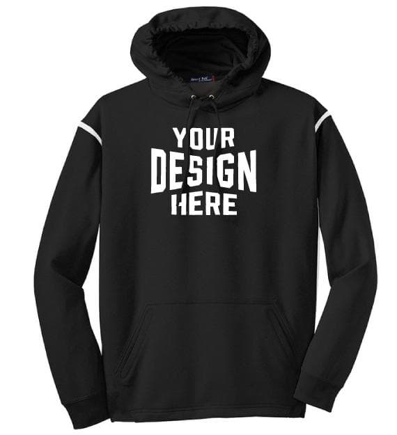 Sport-Tek F246 Tech Fleece Colorblock Hooded Sweatshirt - Black