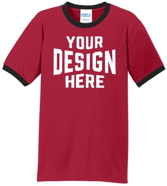 Port & Company® Core Cotton Ringer Tee - Black Trim PC54RB