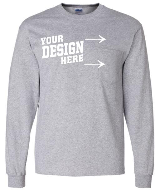 Custom Gildan 2410 Ultra Cotton® Long Sleeve Pocket T-Shirt