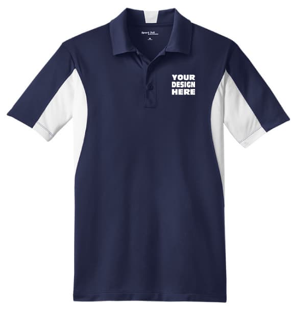 Sport-Tek ST655 Side Blocked Micropique Sport-Wick Polo - White Stripes ST655MC-P