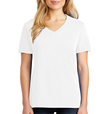 V Neck Cotton T Shirts Ladies by Port Authority style # LPC54V