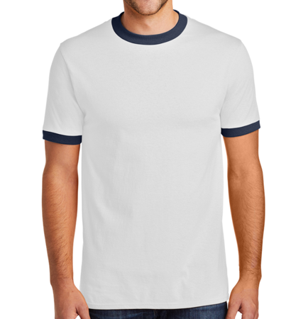 Port & Company® Core Cotton Ringer Tee - Navy Trim PC54RN