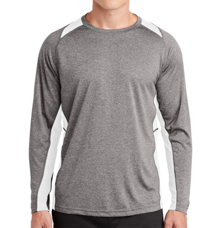 Sport-Tek ST361LS Long Sleeve Heather Colorblock Contender Tee