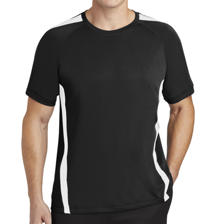 Sport-Tek ST351 Colorblock PosiCharge Competitor Tee - Black  ST351BL