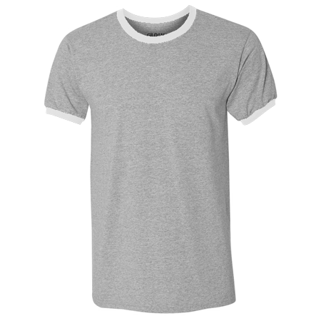 Gildan 8600 DryBlend® Ringer T-Shirt - Sport Grey