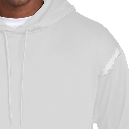 Sport-Tek F246 Tech Fleece Colorblock Hooded Sweatshirt - White Stripe F246MC-E embroidered