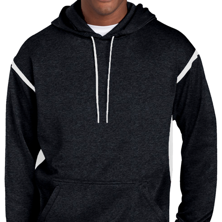 Sport-Tek F246 Tech Fleece Colorblock Hooded Sweatshirt - Black